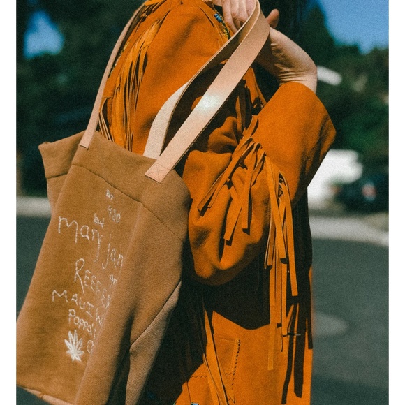 NWOT Stoned Immaculate X Jenean Jenean embroidered Dime Bag Tote - Picture 4 of 15